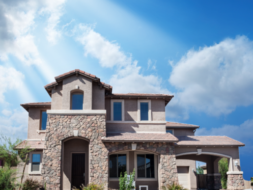 Residential Home with Roofing Damage in Mesa, AZ